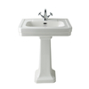 Lavabo con Colonna da 540mm con 1 Foro del Rubinetto Porcellana Bianca e Finitura Lucida