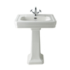 Lavabo con Colonna da 640mm con 1 Foro del Rubinetto Porcellana Bianca e Finitura Lucida