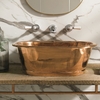 Lavabo da Appoggio in Rame in Stile Retrò da 530mm Senza Fori per Rubinetto - Finitura rame