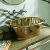 Lavabo da Appoggio in Rame in Stile Retrò da 530mm Senza Fori per Rubinetto - Ottone