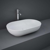 Lavabo da Appoggio Moderno Ovale - Bianco Opaco - 550mm x 350mm (Senza Fori per Rubinetteria) - Hudson Reed x RAK Feeling