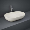 Lavabo da Appoggio Moderno Ovale - Greige Opaco - 550mm x 350mm (Senza Fori per Rubinetteria) - Hudson Reed x RAK Feeling