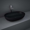 Lavabo da Appoggio Moderno Ovale - Nero Opaco - 550mm x 350mm (Senza Fori per Rubinetteria) - Hudson Reed x RAK Feeling