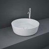 Lavabo da Appoggio Moderno Rotondo - Bianco Opaco - 420mm (Senza Fori per Rubinetteria) - Hudson Reed x RAK Feeling