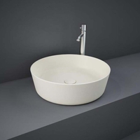 Lavabo da Appoggio Moderno Rotondo - Greige Opaco - 420mm (Senza Fori per Rubinetteria) - Hudson Reed x RAK Feeling