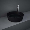 Lavabo da Appoggio Moderno Rotondo - Nero Opaco - 420mm (Senza Fori per Rubinetteria) - Hudson Reed x RAK Feeling