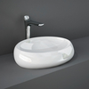 Lavabo da Appoggio Ovale Moderno - Bianco Lucido - 580mm x 400mm (Senza Fori Rubinetto) - Hudson Reed x RAK Cloud
