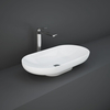 Lavabo da Appoggio Ovale Moderno - Bianco Lucido - 700mm x 350mm (No Fori Rubinetto) - Hudson Reed x RAK Des