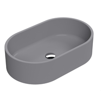 Lavabo da Appoggio Ovale Moderno Grigio Opaco - 565 mm x 350 mm