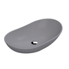 Lavabo da Appoggio Ovale Moderno Grigio Opaco - 615 mm x 360 mm