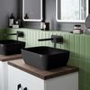 Lavabo da Appoggio Quadrato Moderno Nero Opaco - 455 mm x 325 mm