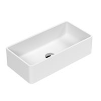Lavabo da Appoggio Rettangolare Moderno Bianco Opaco - 465 mm x 235 mm