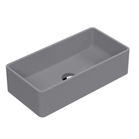 Lavabo da Appoggio Rettangolare Moderno Grigio Opaco - 465 mm x 235 mm