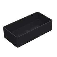 Lavabo da Appoggio Rettangolare Moderno Nero Opaco - 465 mm x 235 mm