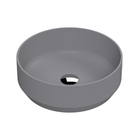 Lavabo da Appoggio Rotondo Moderno Grigio Opaco - 350 mm