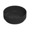Lavabo da Appoggio Rotondo Moderno Nero Opaco - 350 mm (senza Fori per il Rubinetto)