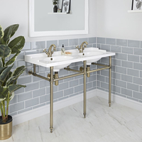 Lavabo Doppio con Consolle e Struttura da 1200mm - Varie Finiture - Elizabeth