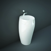 Lavabo Indipendente Moderno - Bianco Lucido - 490mm - (1 Foro Rubinetto) - Hudson Reed x RAK Cloud