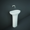 Lavabo Indipendente Moderno - Bianco Lucido - 600mm x 350mm - (1 Foro Rubinetto) - Hudson Reed x RAK Des