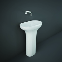 Lavabo Indipendente Moderno - Bianco Lucido - 600mm x 350mm - (1 Foro Rubinetto) - Hudson Reed x RAK Des