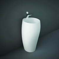 Lavabo Indipendente Moderno - Bianco Opaco - 490mm - (1 Foro Rubinetto) - Hudson Reed x RAK Cloud