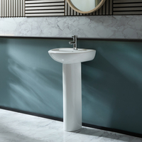 Lavabo Moderno su Colonna da 450mm - (1 foro per la Rubinetteria)