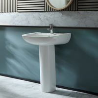 Lavabo Moderno su Colonna da 600mm - (1 foro per la Rubinetteria)
