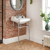 Lavabo Monoforo con Consolle e Struttura Cromata da 560mm - Richmond