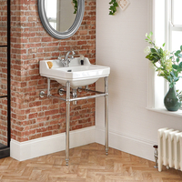 Lavabo Monoforo con Consolle e Struttura Cromata da 560mm - Richmond