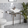 Lavabo Monoforo con Consolle e Struttura in Bronzo Lucidato ad Olio da 500mm - Richmond