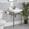 Lavabo Monoforo con Consolle e Struttura in Bronzo Lucidato ad Olio da 560mm - Richmond