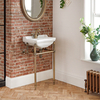 Lavabo Monoforo con Consolle e Struttura in Oro Spazzolato da 500mm - Richmond
