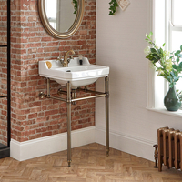 Lavabo Monoforo con Consolle e Struttura in Oro Spazzolato da 560mm - Richmond