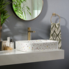 Lavabo Rettangolare da Appoggio Effetto Terrazzo - 505mm x 370mm senza Fori per Rubinetteria