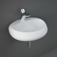 Lavabo Sospeso Moderno - Bianco Opaco - 550mm x 425mm - (1 Foro per Rubinetto) - Hudson Reed x RAK Cloud