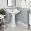 Lavabo su Colonna Tradizionale per Bagno 560mm Predisposto per 3 Fori per Rubinetteria - Richmond