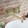 Miscelatore a Parete per Lavabo in Stile Industriale - Oro Spazzolato - Zandra