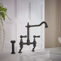 Miscelatore Classico da Cucina con Ponte a Gomito con Spray Estraibile - Nero - Elizabeth