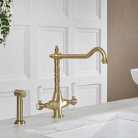 Miscelatore Classico da Cucina con Spray Estraibile - Oro Satinato
