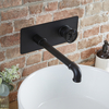 Miscelatore da Lavabo a Parete in Stile Industriale - Nero - Zandra