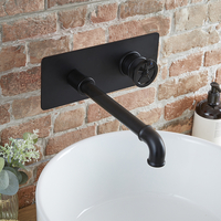 Miscelatore da Lavabo a Parete in Stile Industriale - Nero - Zandra
