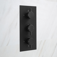 Miscelatore Doccia Termostatico Circolare Nero Triplo a 2 Vie - Nox