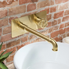 Miscelatore in Stile Industriale a Parete per Lavabo - Oro Satinato