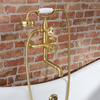 Miscelatore in Stile Industriale a Parete per Vasca - Color Oro Satinato