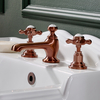 Miscelatore Lavabo a Croce Con 3 Fori - Rame Satinato