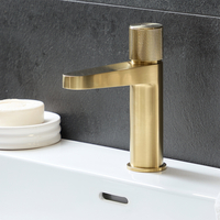 Miscelatore Moderno Monocomando a Pulsante per Lavabo - Oro Satinato