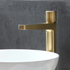 Miscelatore Moderno Monoforo Alto per Lavabo con Pulsante a Pressione - Scelta di Finiture