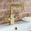 Miscelatore Monoforo per Lavabo in Stile Industriale - Oro Satinato