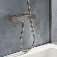 Miscelatore Quadrato Termostatico a Barra - Grigio Canna di Fucile - Rune