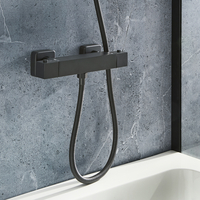 Miscelatore Quadrato Termostatico a Barra - Nero - Rune